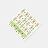 Patroon van lama's, alpaca's, cactus, Jouw naam Servet (Hoek)