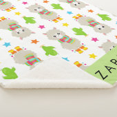 Patroon van lama's, alpaca's, cactus, Jouw naam Sherpa Deken (3/4)