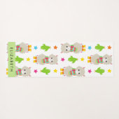 Patroon van lama's, alpaca's, cactus, Jouw naam Yogamat (Achterkant (horizontaal))