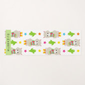 Patroon van lama's, alpaca's, cactus, Jouw naam Yogamat (Voorkant (horizontaal))