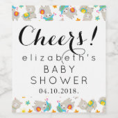 Patroon van lama's, Cute Alpacas, Baby shower Wijn Etiket (Enkel label)