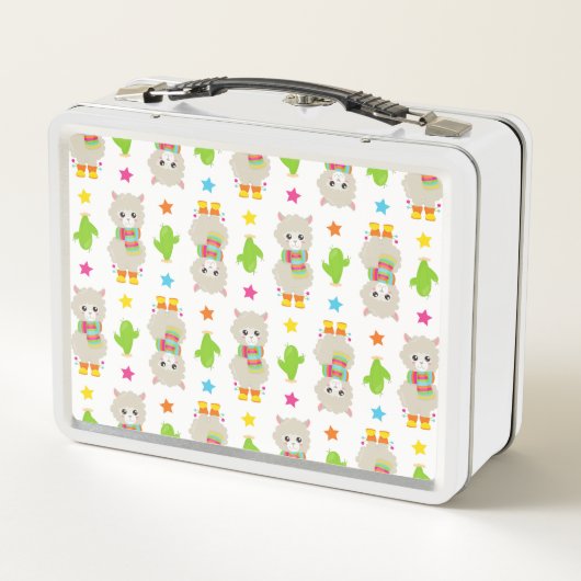 Patroon van lama's, Cute Llamas, Alpacas, Cactus (Achterkant)