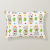 Patroon van lama's, Cute Llamas, Alpacas, Cactus Accent Kussen (Voorkant)