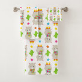 Patroon van lama's, Cute Llamas, Alpacas, Cactus Bad Handdoek (Insitu)