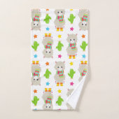 Patroon van lama's, Cute Llamas, Alpacas, Cactus Bad Handdoek (Handdoek)