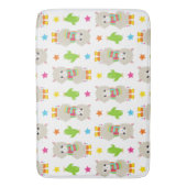 Patroon van lama's, Cute Llamas, Alpacas, Cactus Badmat (Voorkant Verticaal)