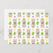 Patroon van lama's, Cute Llamas, Alpacas, Cactus Briefkaart (Voorkant / Achterkant)