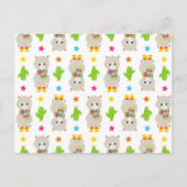 Patroon van lama's, Cute Llamas, Alpacas, Cactus Briefkaart (Voorkant)