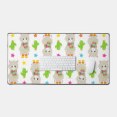 Patroon van lama's, Cute Llamas, Alpacas, Cactus Bureaumat (Keyboard & Muis)