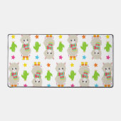 Patroon van lama's, Cute Llamas, Alpacas, Cactus Bureaumat (Voorkant)