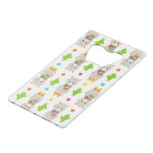 Patroon van lama's, Cute Llamas, Alpacas, Cactus Creditkaart Flessenopener (Voorkant Gekanteld)
