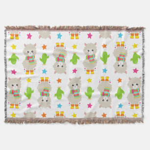 Patroon van lama's, Cute Llamas, Alpacas, Cactus Deken