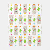 Patroon van lama's, Cute Llamas, Alpacas, Cactus Fleece Deken (Voorkant)