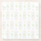 Patroon van lama's, Cute Llamas, Alpacas, Cactus Glazen Onderzetter (Achterkant)