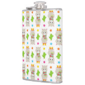 Patroon van lama's, Cute Llamas, Alpacas, Cactus Heupfles (Links)