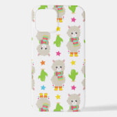 Patroon van lama's, Cute Llamas, Alpacas, Cactus iPhone Hoesje (Achterkant)