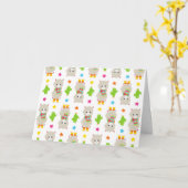 Patroon van lama's, Cute Llamas, Alpacas, Cactus Kaart (Gele Bloem)