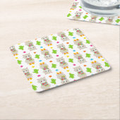 Patroon van lama's, Cute Llamas, Alpacas, Cactus Kartonnen Onderzetters (Schuin)