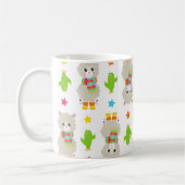 Patroon van lama's, Cute Llamas, Alpacas, Cactus Koffiemok (Links)