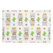 Patroon van lama's, Cute Llamas, Alpacas, Cactus Kussensloop (Achterkant)