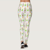 Patroon van lama's, Cute Llamas, Alpacas, Cactus Leggings (Achterkant)