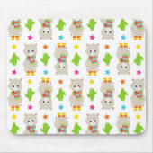 Patroon van lama's, Cute Llamas, Alpacas, Cactus Muismat (Voorkant)