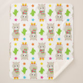 Patroon van lama's, Cute Llamas, Alpacas, Cactus Sherpa Deken (Voorkant)