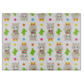 Patroon van lama's, Cute Llamas, Alpacas, Cactus Snijplank (Voorkant)