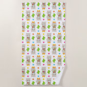 Patroon van lama's, Cute Llamas, Alpacas, Cactus Strandlaken (Voorkant)