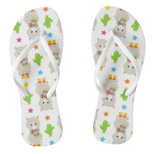 Patroon van lama's, Cute Llamas, Alpacas, Cactus Teenslippers