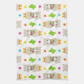 Patroon van lama's, Cute Llamas, Alpacas, Cactus Theedoek (Verticaal)