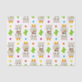 Patroon van lama's, Cute Llamas, Alpacas, Cactus Tissuepapier (Voorkant)