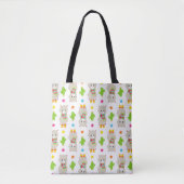 Patroon van lama's, Cute Llamas, Alpacas, Cactus Tote Bag (Voorkant)