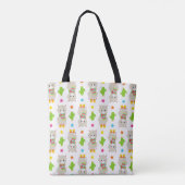 Patroon van lama's, Cute Llamas, Alpacas, Cactus Tote Bag (Achterkant)