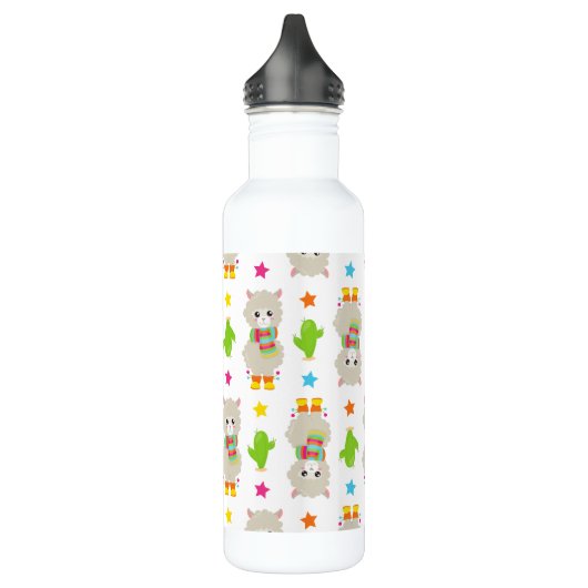 Patroon van lama's, Cute Llamas, Alpacas, Cactus Waterfles (Links)