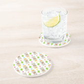 Patroon van lama's, Cute Llamas, Alpacas, Cactus Zandsteen Onderzetter (Zijkant)