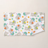 Patroon van lama's, schildlama's, alpaca's, bloeme bad handdoek (Handdoek)