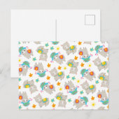 Patroon van lama's, schildlama's, alpaca's, bloeme briefkaart (Voorkant / Achterkant)