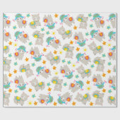 Patroon van lama's, schildlama's, alpaca's, bloeme cadeaupapier (Vlak)