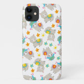 Patroon van lama's, schildlama's, alpaca's, bloeme Case-Mate iPhone case (Achterkant)