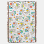 Patroon van lama's, schildlama's, alpaca's, bloeme deken (Voorkant Verticaal)