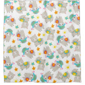 Patroon van lama's, schildlama's, alpaca's, bloeme douchegordijn (Voorkant)