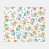 Patroon van lama's, schildlama's, alpaca's, bloeme fleece deken (Voorkant (Horizontaal))