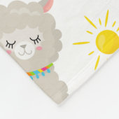 Patroon van lama's, schildlama's, alpaca's, bloeme fleece deken (Hoek)