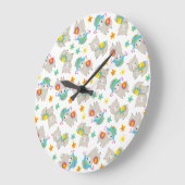 Patroon van lama's, schildlama's, alpaca's, bloeme grote klok (Hoek)