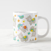 Patroon van lama's, schildlama's, alpaca's, bloeme grote koffiekop (Rechts)