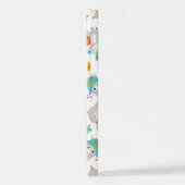 Patroon van lama's, schildlama's, alpaca's, bloeme iPhone hoesje (Linkerkant)