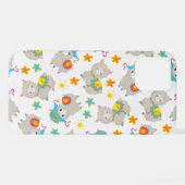 Patroon van lama's, schildlama's, alpaca's, bloeme iPhone hoesje (Achterkant horizontaal)