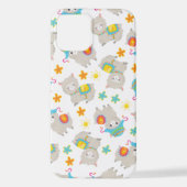 Patroon van lama's, schildlama's, alpaca's, bloeme iPhone hoesje (Achterkant)