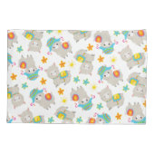 Patroon van lama's, schildlama's, alpaca's, bloeme kussensloop (Achterkant)